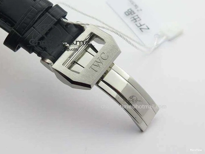 MIROTIME 0217 Modern Portuguese IW371404 ZF V3 1:1 Best Edition SS Black Dial On Black Leather Strap A 7267